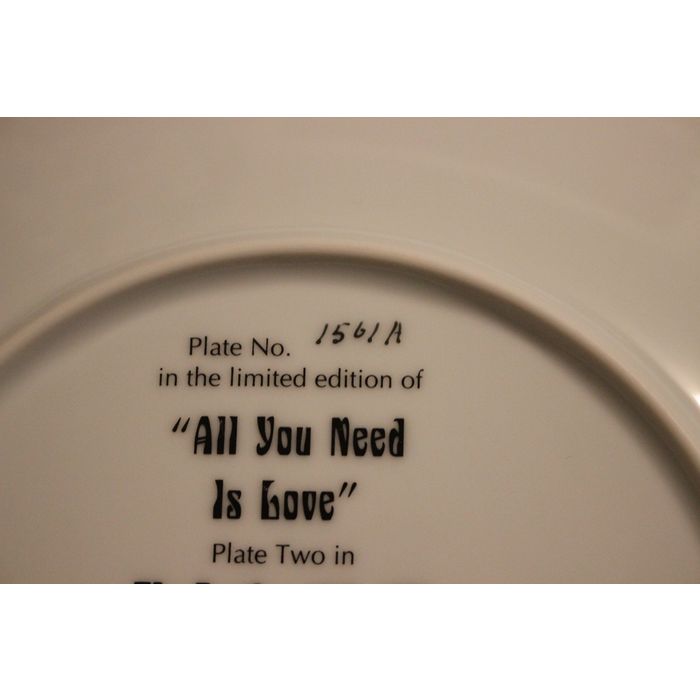 ALL YOU NEED IS LOVE Limited Edition Numbered Plate with COA The
