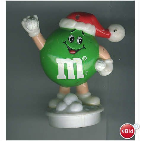 1990 M&Ms Green M&M Christmas Candy Topper