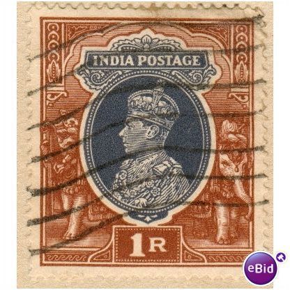 India 1937 - SG 259 - KGV1 1r slate & brown - used 3