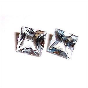 AQUAMARINE gemstones 1.15 cts 5mm x 5mm lot of 2 square