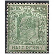 Bahamas 1906 S71 1/2d Pale Green Mounted Mint .. .