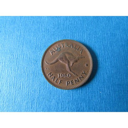 1960 QUEEN ELIZABETH II AUSTRALIA HALFPENNY FREE POST. C