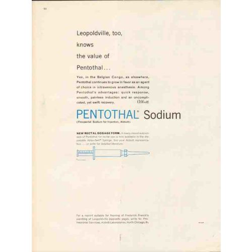 abbott laboratories 1959 pentothal sodium value medical vintage ad