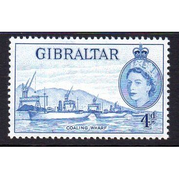 Gibraltar QEII 1953 4d definitive, hinged mint, SG 151