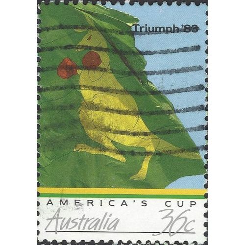 AUSTRALIA, SHIP, America's Cup, Kangaroo Sail, green 1986, 36c, #3