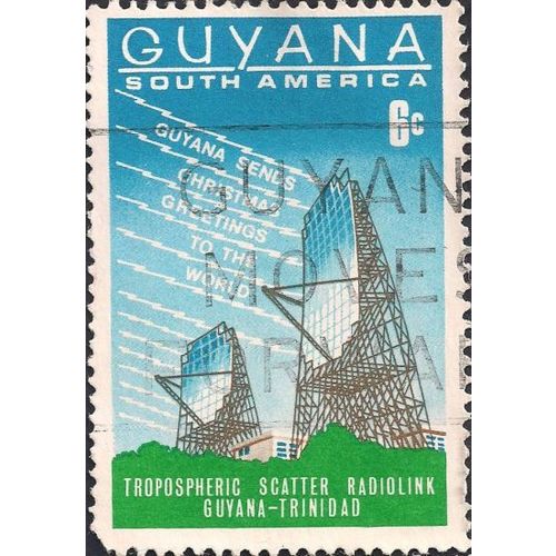 GUYANA, SPACE, Tropospheric Scatter Radio, blue 1974, 6c