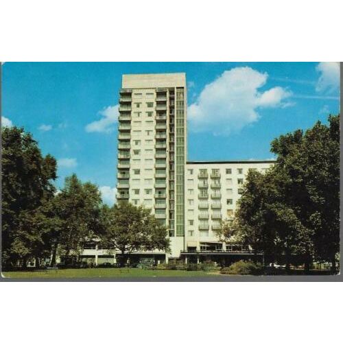London - Carlton Tower, Cadogan Place (hotel) - US postcard, 1966 pmk