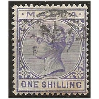 Malta 1885 SG28 1/- Violet Wmk Crown CA Fine Used .. ..