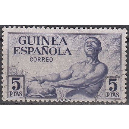 Guinea Española 1952 Michel 278 O Cote (2002) 0.50 Euro Indigène Cachet rond