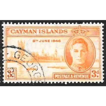 1946 King George VI & UK Parliament - End of World War II 3d yellow O Used C1