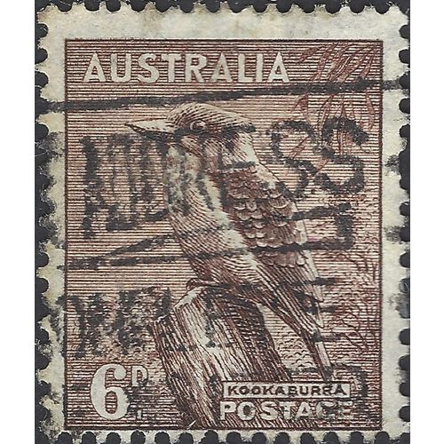 AUSTRALIA, BIRD, Kookaburra , brown 1956, 6d, #3