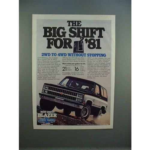 1981 Chevrolet Chevy Blazer Ad - The Big Shift