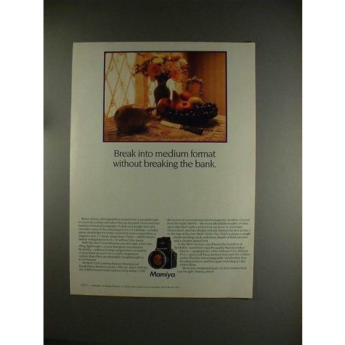 1984 Mamiya M645 camera Ad - Without Breaking the Bank!