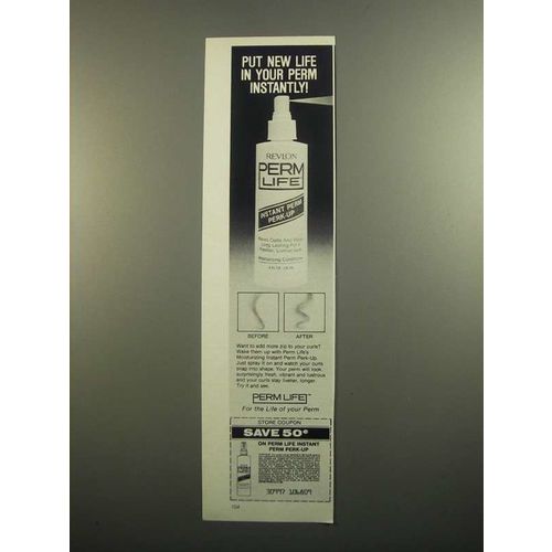 1984 Revlon Perm Life Instant Perm Perk-up Ad