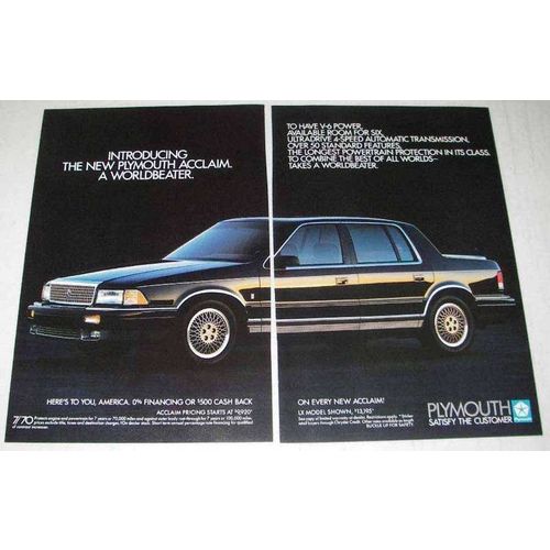 1989 Plymouth Acclaim Car Ad - A Worldbeater