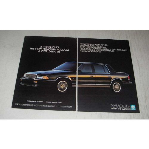 1989 Plymouth Acclaim LX Ad - A Worldbeater