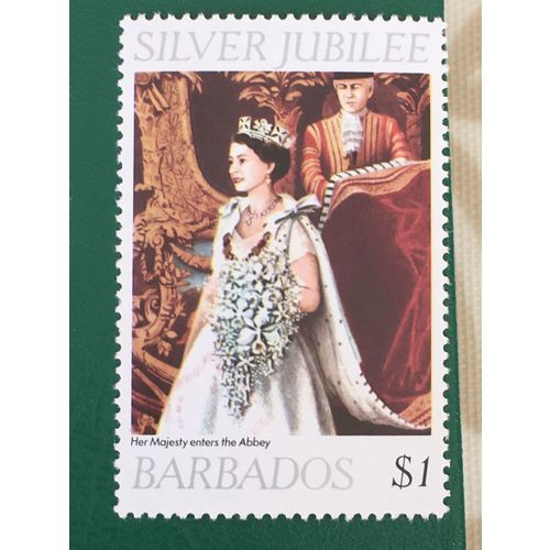 Barbados QEII 1977 Silver Jubilee $1 Queen Abbey Unmounted Mint NHM SG 576 stamp