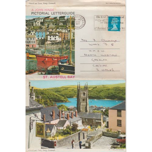 GB 1977 Pictorial letter guide St Austell Cornwall RAF Benevolent Fund postmark
