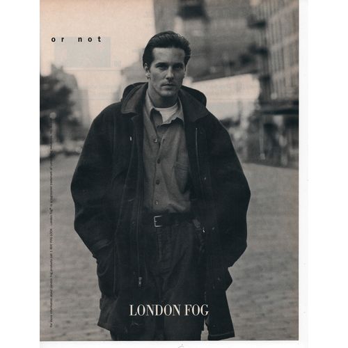 London Fog clothing classic Full 2 Page Print Ad September 1994