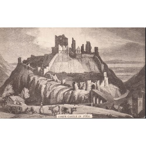 GB Postcard - Corfe Castle in 1660, Dorset