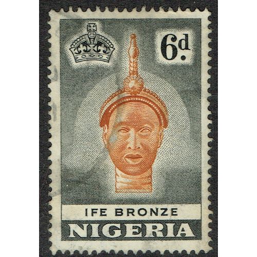 Nigeria 1953 Definitive Issue 6d Orange Brown and Black SG75 FU