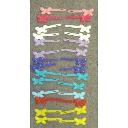 28 Goody Girls Plastic Butterfly Hair Barrettes Secure Pastel Vibrant Colored 09