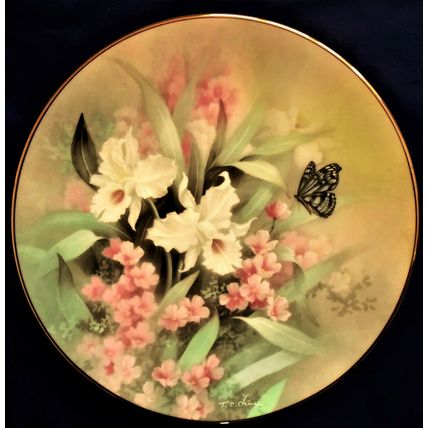 Knowles Jewels of the Flowers Sapphire Wings Fine China Plate by Tan Chun Chiu
