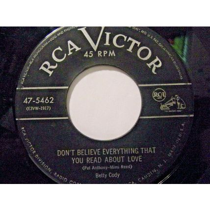 Betty Cody-I Found Out More Than You Ever Knew / Don't Believe Eve-1953-45rpm-VG