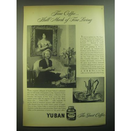 1945 Yuban Coffee Ad - Fine Coffee.. Hall Mark of Fine Living