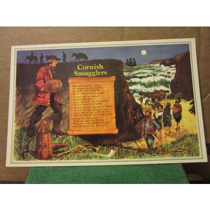 CORNISH SMUGGLERS, CORNWALL unused postcard by Murray King =