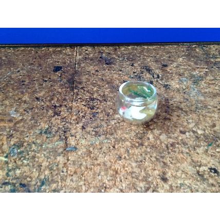 Glass Fish Bowl with 'White fish' 1:12th scale miniature