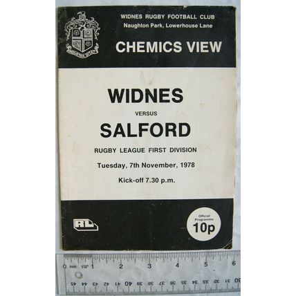 1978 programme Widnes v. Salford