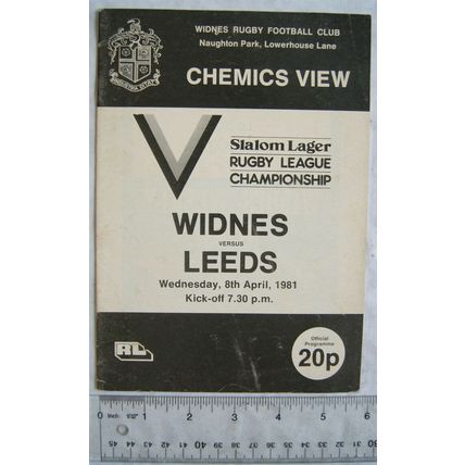 1981 programme Widnes v. Leeds