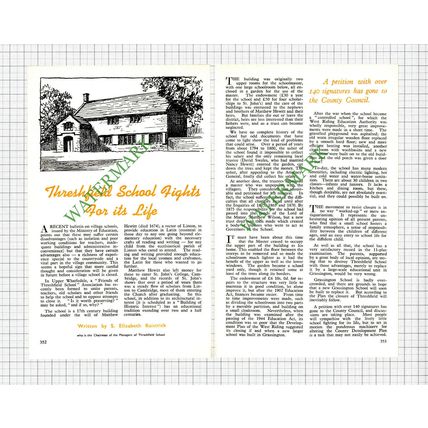 Threshfield School Yorkshire -1962 Article