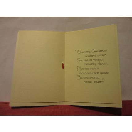 CHRISTMAS WISHES unused antique greetings card with paper insert lovely card /