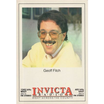 Geoff Fitch Invicta Radio Kent Maidstone FM Rare Launch DJ Postcard