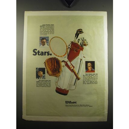 1969 Wilson Sports Equipment Ad - Jack Kramer, Sam Snead and Ron Santo