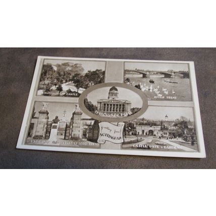 1950s Photochrom Postcard - Nottingham scenes / multi view