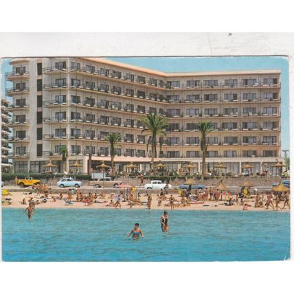 Mallorca Palma Ca'n Pastilla Hotel El Cid Spain Postcard posted 1961 creased
