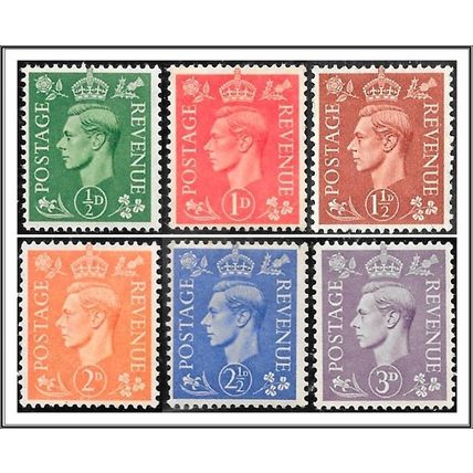 KGVI SG485-490 Lighter Colours Unmounted Mint