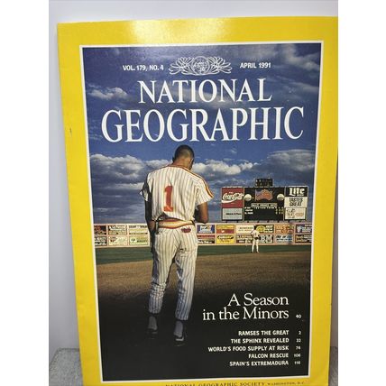 National Geographic Magazine April 1991 Season in the Minors Vintage Collectable