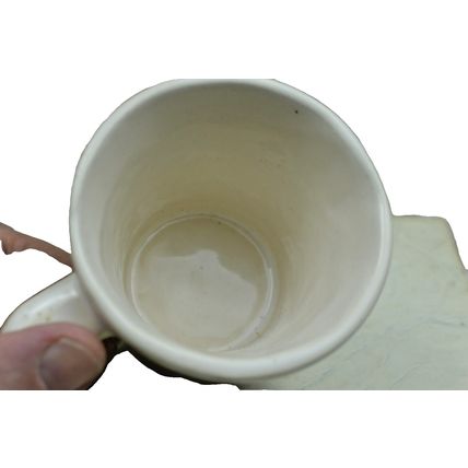 Rare Antique "The Ramtite Co." Mug imperfectly made glazed over