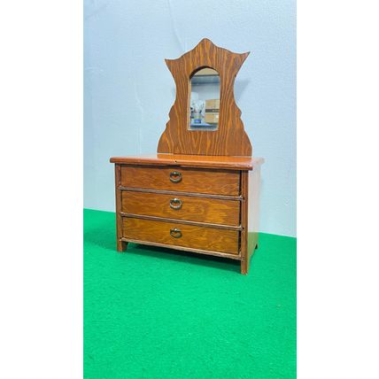 Gunther Mele 1970's Wooden Jewelry Box with Drawers, Vintage Jewellery Organizer