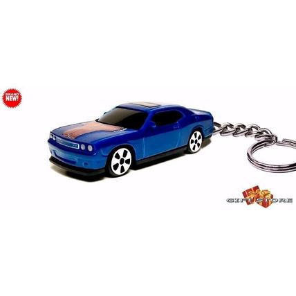 RARE KEYCHAIN BLUE DODGE CHALLENGER NEW CUSTOM Ltd Ed GREAT GIFT DISPLAY