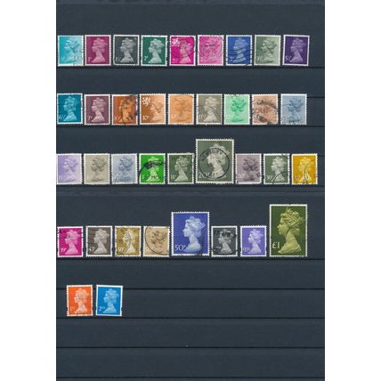 QEII Decimal Machin Definitives: 37 Values - Great Britain - Used Hinged