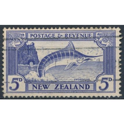 Striped Marlin: 5d - New Zealand 1936 - F H - SG 584