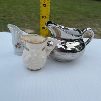 Miniature Pitcher Set Porcelain Multi-Color Unbranded Pcs & 1 Royal Worcester Pc