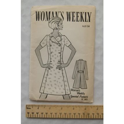 1970 uncut Woman's Weekly Special Pattern B462 coat, 34 inch bust