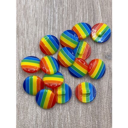 20MM Shank Buttons LGBT Gay Pride Rainbow Round Resin Knitting Sewing Coat