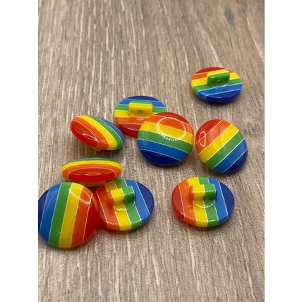 20MM Shank Buttons LGBT Gay Pride Rainbow Round Resin Knitting Sewing Coat
